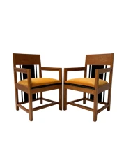 Two Art Deco Modernist High Back Armchairs by Cor Alons, 1927
